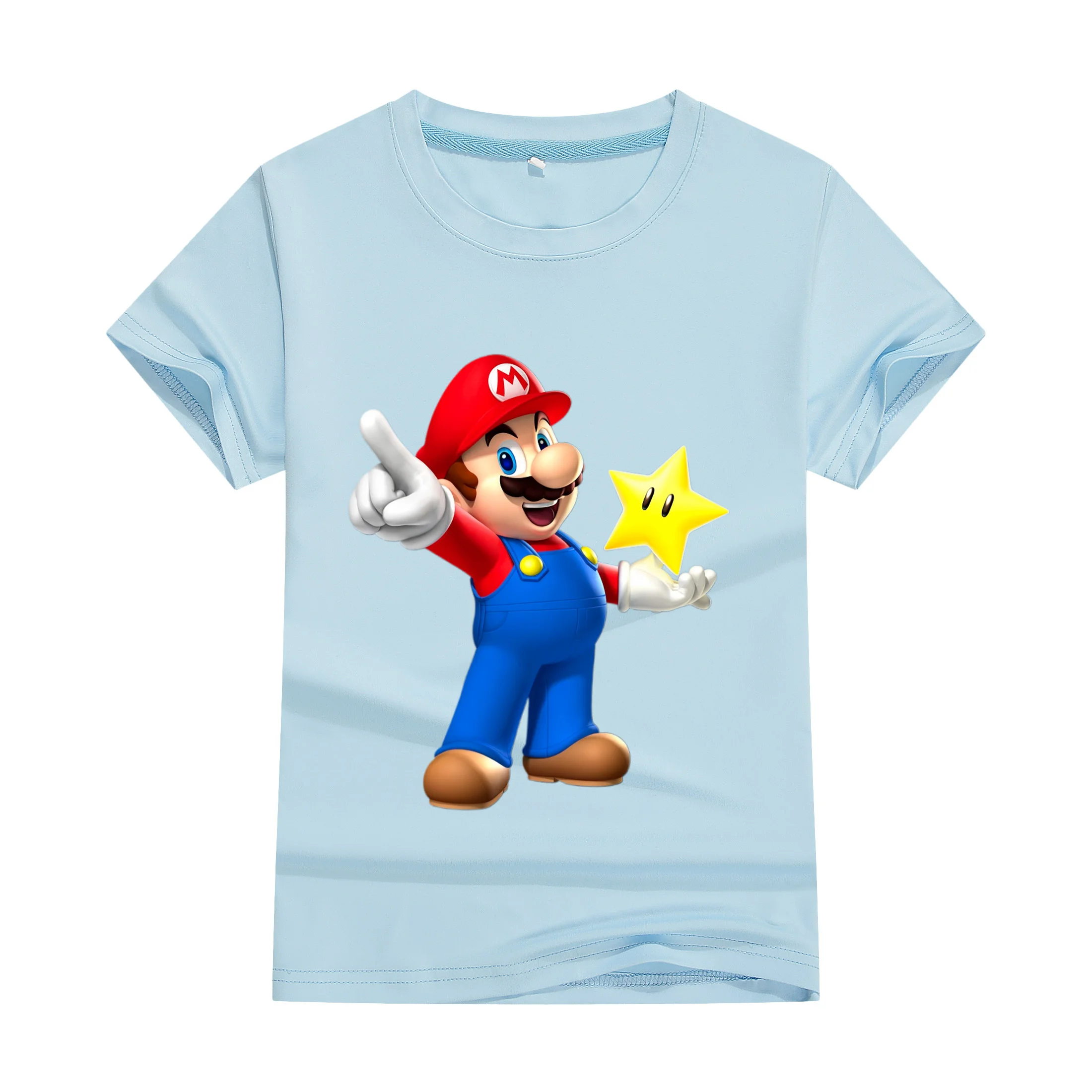 Fashion Super Mario Bros T-Shirt Top Children's Sportswear Boys' Cotton Quick Drying T-Shirt Shorts Summer Beach Vacation Top image 4
