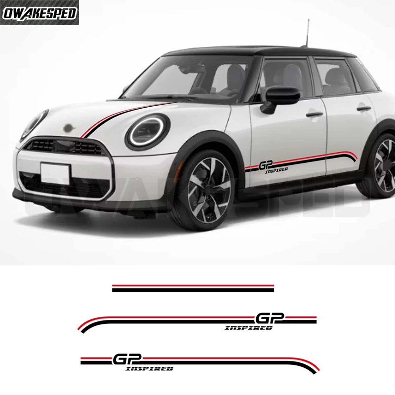 3 Pcs/Set Edition GP Inspired Door Side Stripes Sticker Bonnet Hood Vinyl Decal For MINI Cooper F66 JCW F65 F67 2025 2026 J01