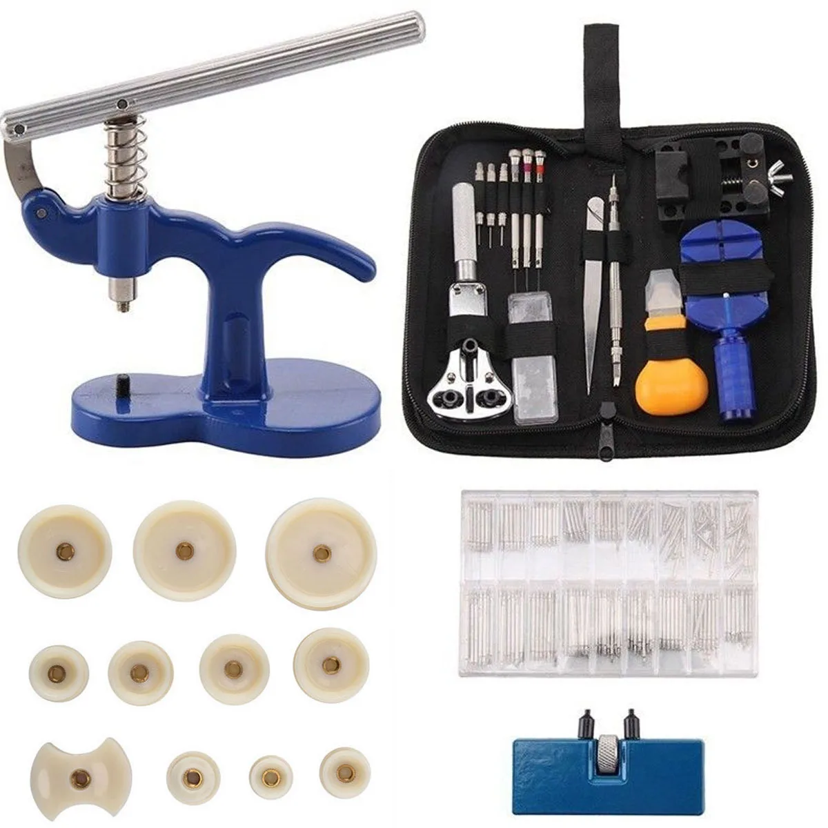 409Pcs Watch Repair Tools Kit Spring Bar Remover Screwdrivers Tweezers Antimagnetic Watch Opener Clock Watchmaker Tools Parts