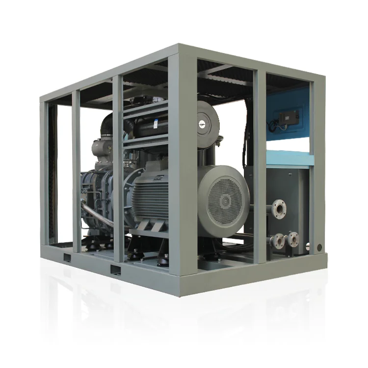 175 حصان 132 كيلو واط ضاغط هواء لولبي مزدوج المرحلة مبرد بالماء لصناعة البناء #4