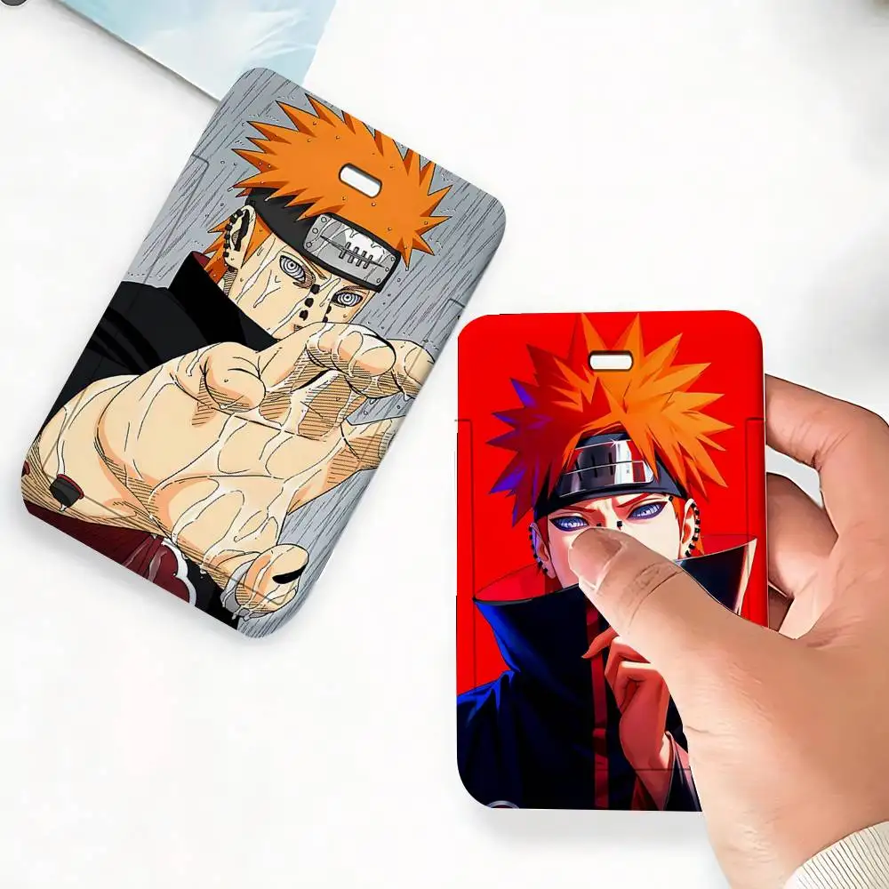 N-Nagatos Pains Card Holder, Leather Card Storage Box, Key Chain, Access Tag Holder, ID Card Holder, Key Chain