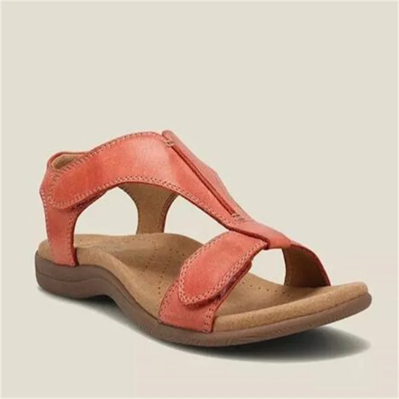 Women Sandals Summer Comfort Solid Orthopedic T-Strap Hook Loop Ladies Casual Wedges Beach Shoes Plus Size Sandalias