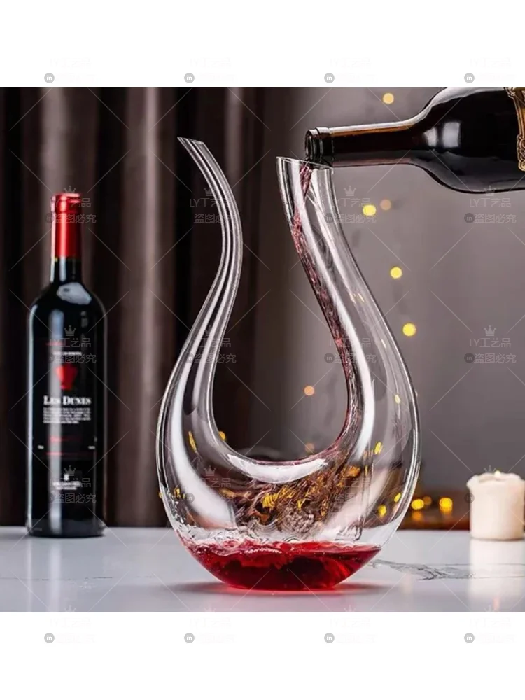 

1500ML Big Decanter Handmade Crystal Red Wine Brandy Champagne Glasses Decanter Bottle Jug Pourer Aerator For Family Bar