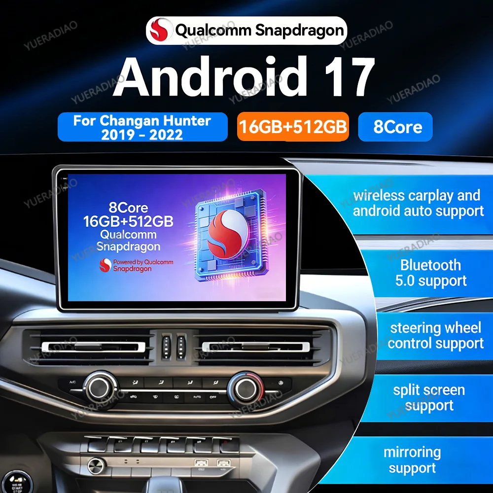 Android 17 Car Radio For Changan Hunter F70 2019 - 2022 QLED GPS NAVI 4G WIFI Multimedia Stereo Video Player 2DIN Head Unit BT