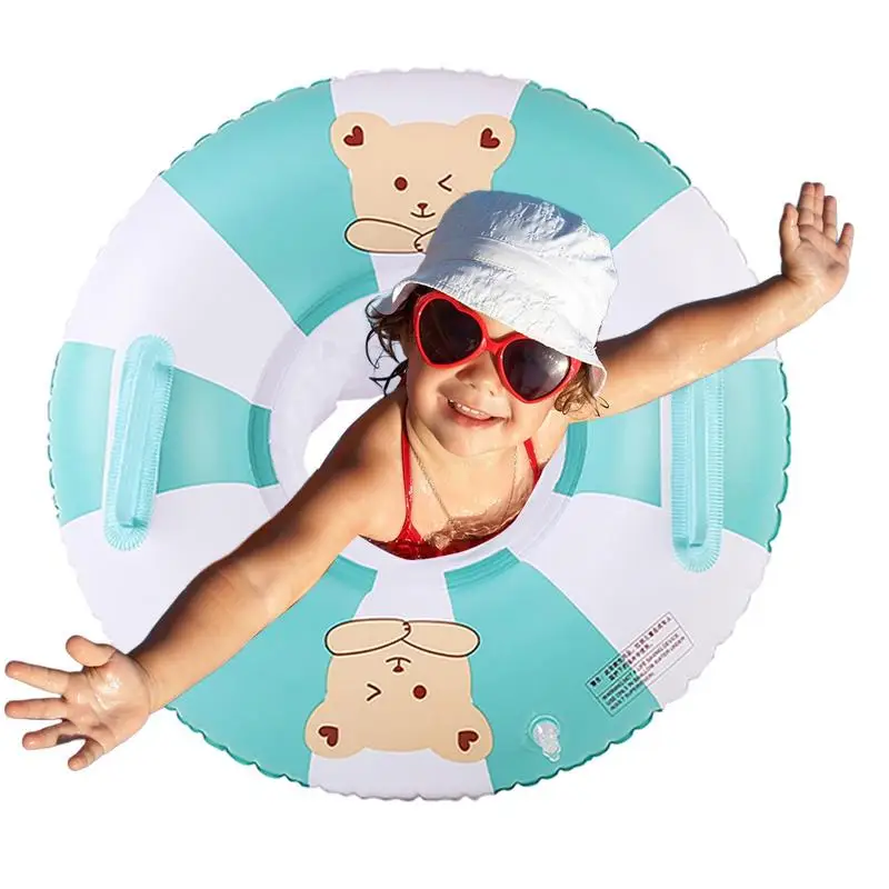 

Kids Swim Ring Float Inflatable Swim Trainer Pool Floats Swimming Ring Cute Animal With Safety Handle Pool Accessories For