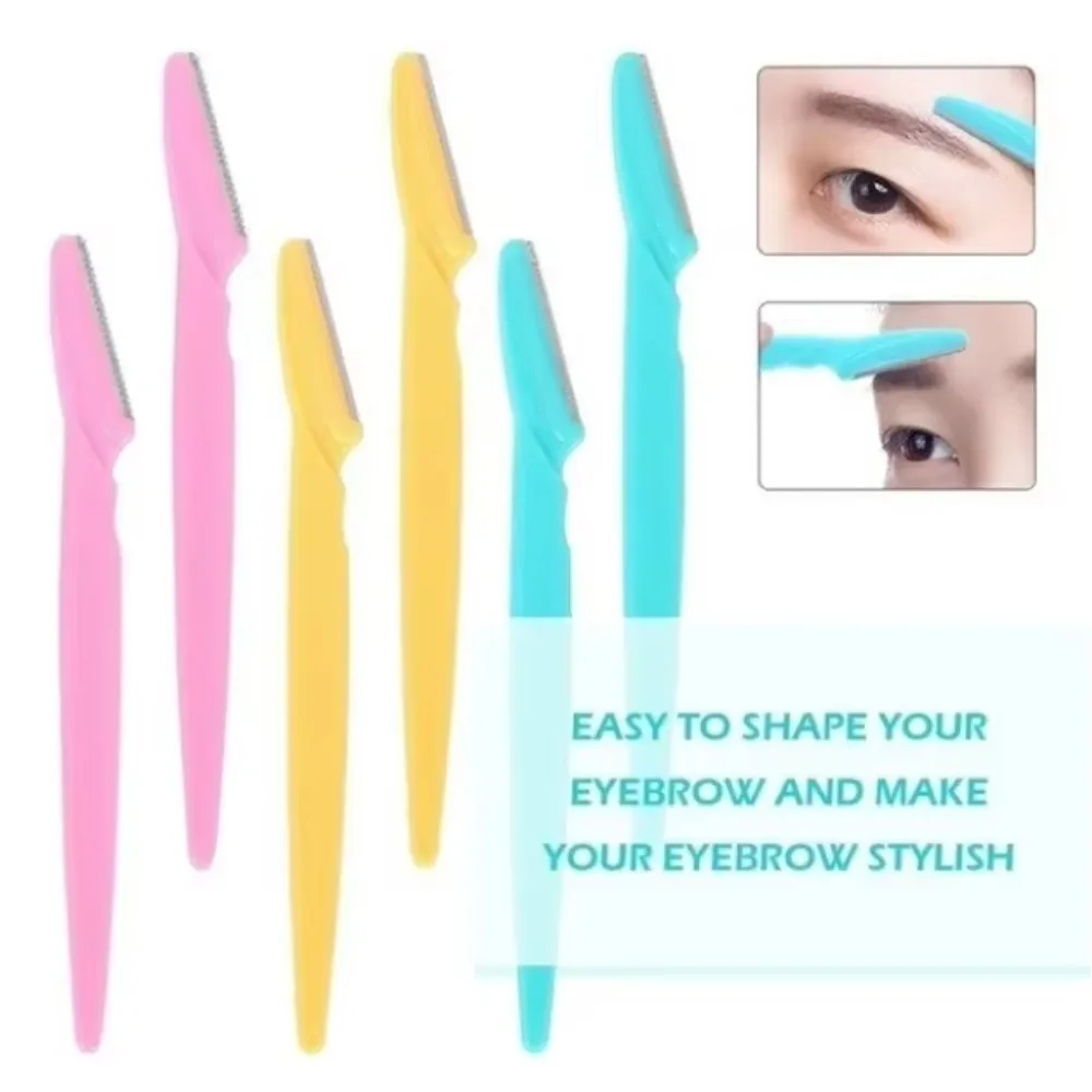 プロのトリマー安全刃 6 個パック眉毛刃顔の脱毛スクレーパーシェーバーメイクアップ美容ツール