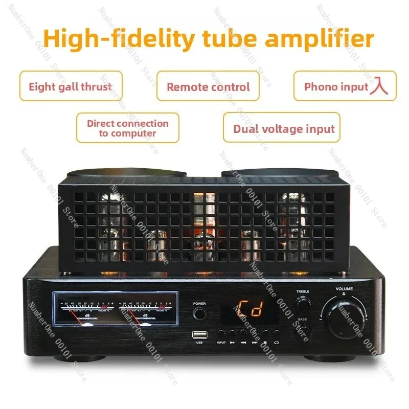 Hi‑Fi Tube Power Amplifier, Bluetooth Lossless High‑Power Home Amp with Phono Input