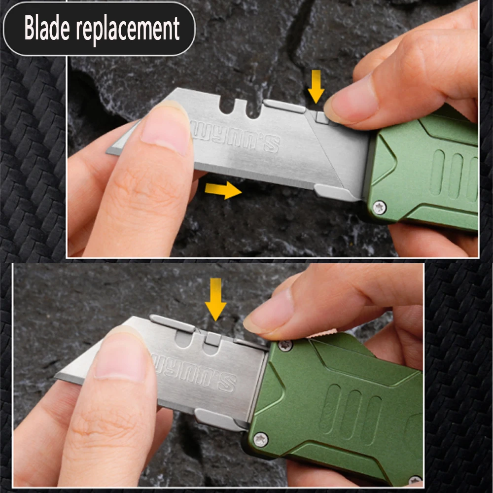 

SK5 High-intensity Aviation Aluminum Cutting Knife Outdoor Camping Portable EDC Tool with 10pcs Replaceable Blades