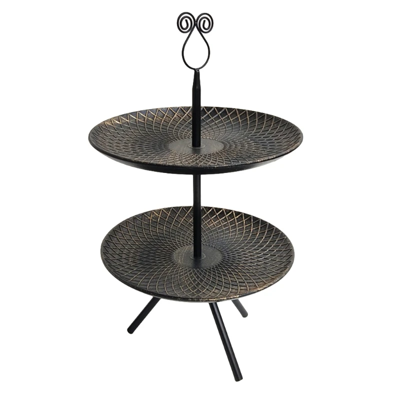 

2 Tier Fruit Plate Basket Vegetables Retro Kitchen Metal Storage Dessert Tray Rack Stand Holder for Drop shipping