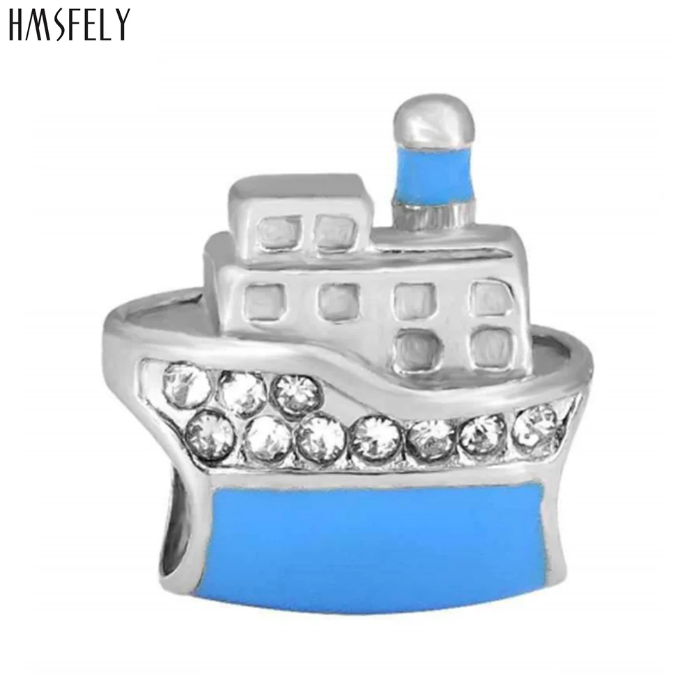 HMSFELY Ship Boat Beads For DIY Charm Bracelet Jewelry Making Accessories Bead 316l Stainless Steel Beads