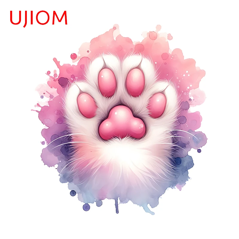 UJIOM Kawaii Style Pink Cat Paw Wall Stickers Cool Personality Simple Room Decoration Suitable For Smooth And Clean Surfaces