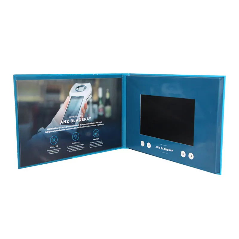 Custom. Aangepaste Inch Lcd-Zeefdruk Videokaart Bruiloft Uitnodiging Video Brochure Boekje Voor Reclame