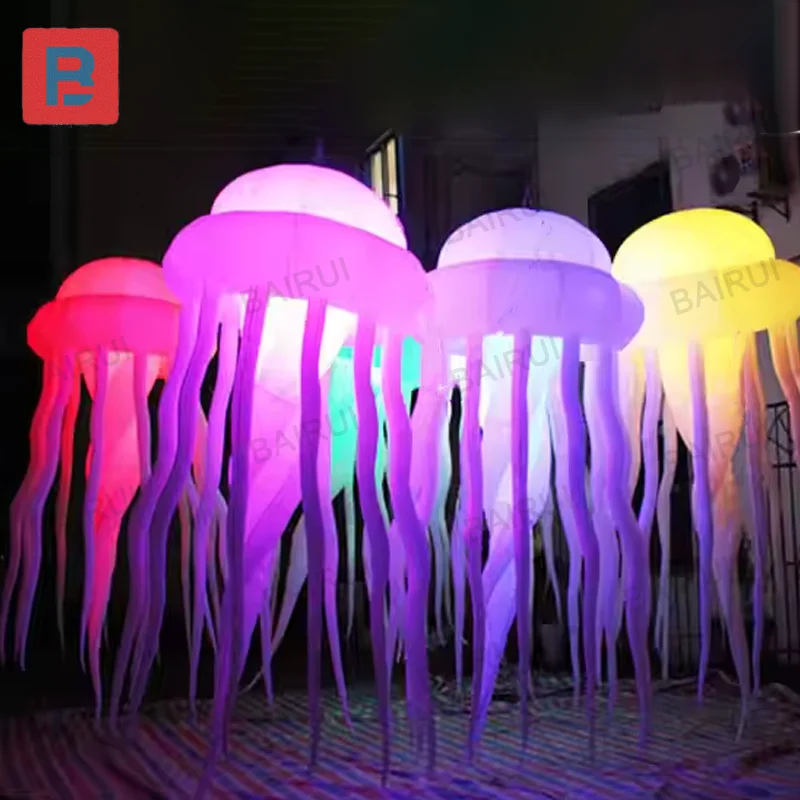 Glowing inflatable jellyfish bar props party decoration jellyfish night lighting balloon