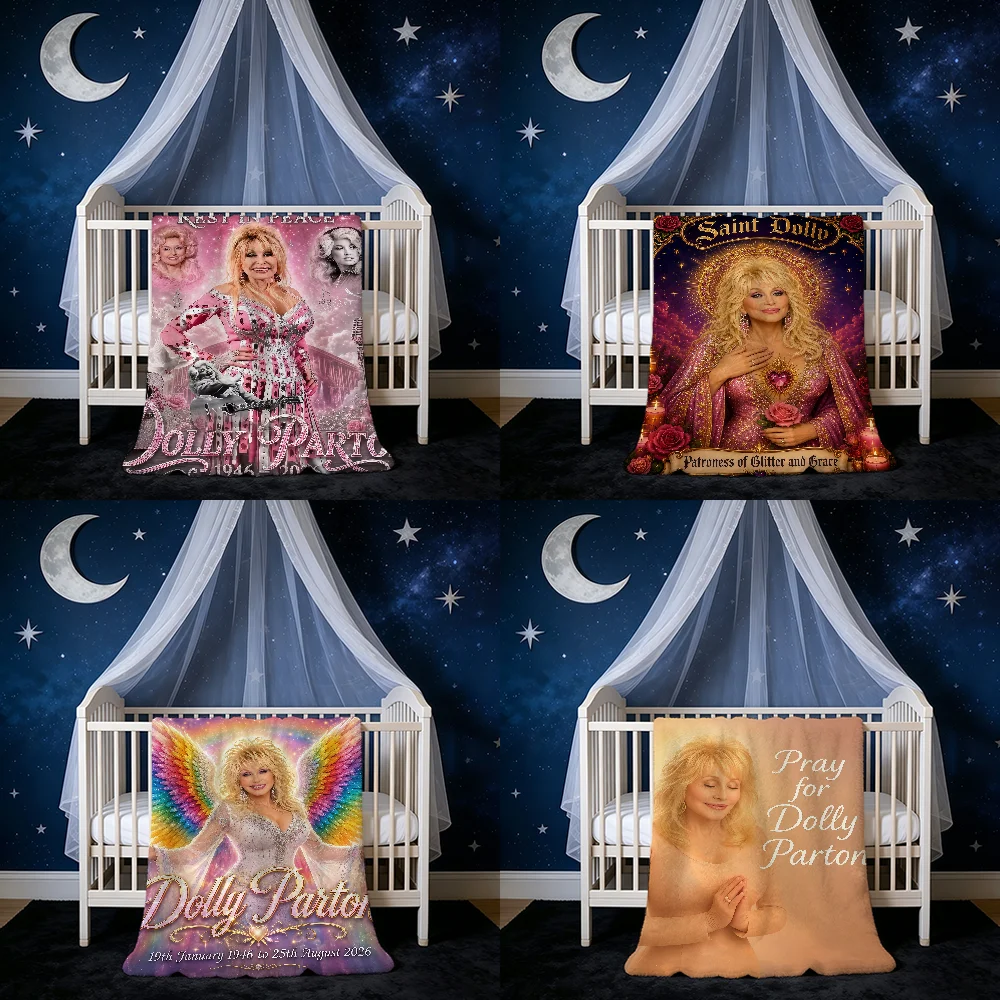S-Saint Dolly Parton Singer Blanket Blanket for Home Bedroom Bed Sofa Picnic Travel Office Cover Blanket Kids