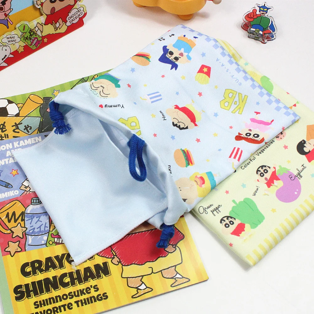Bolsa con cordón de crayón de dibujos animados Shin-Chan, paquete de gran capacidad de Anime Kawaii, bolsas de almacenamiento de artículos de tocador y cosméticos de viaje para mujer