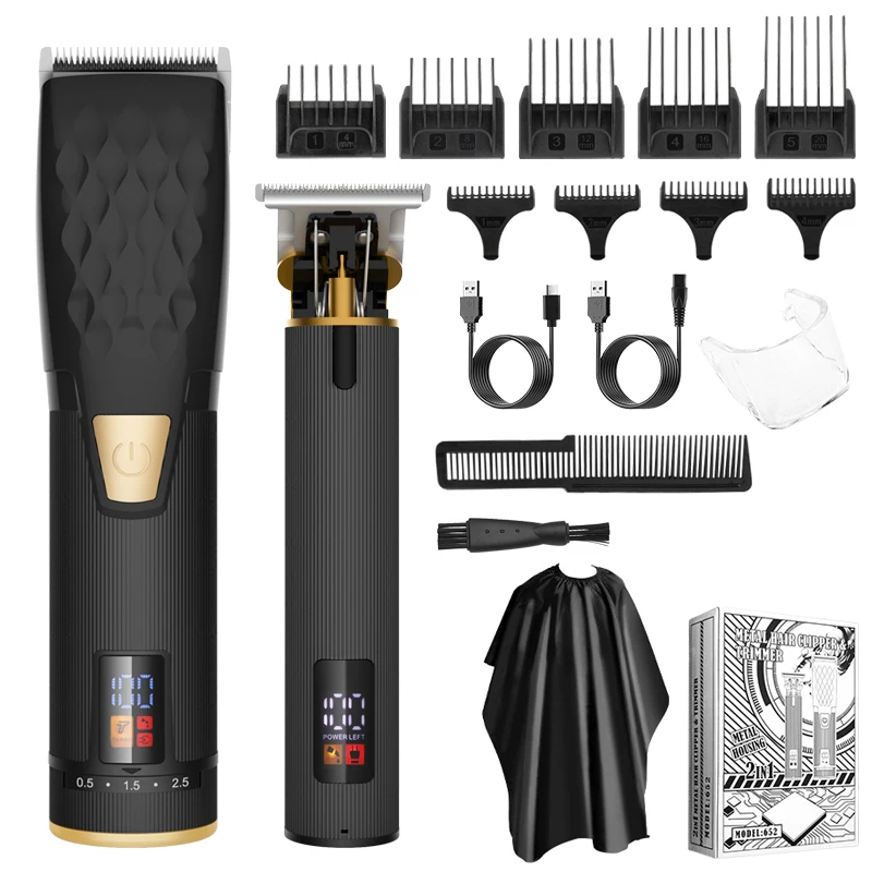 Resuxi 652 Professional High Power Hair Clipper Set Rechargeable Hair Trimmer T Blade Trimmer Salon Machine Tools for Men Barber