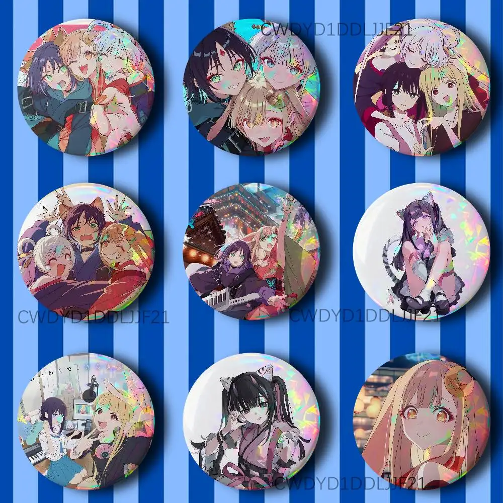 

C-Cosmic P-Princess K-Kaguya Button Pins Tinplate Brooches Cartoon Creative Badge for Backpack Clothes Decor