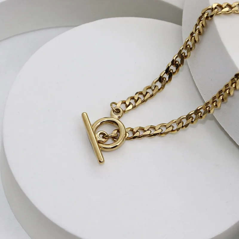 

Ожерелье-цепочка на ключицы 2022 года, весенняя коллекция, женственный стиль, простое, с застежкой OT, в стиле Ins, нишевый дизайн, женственное