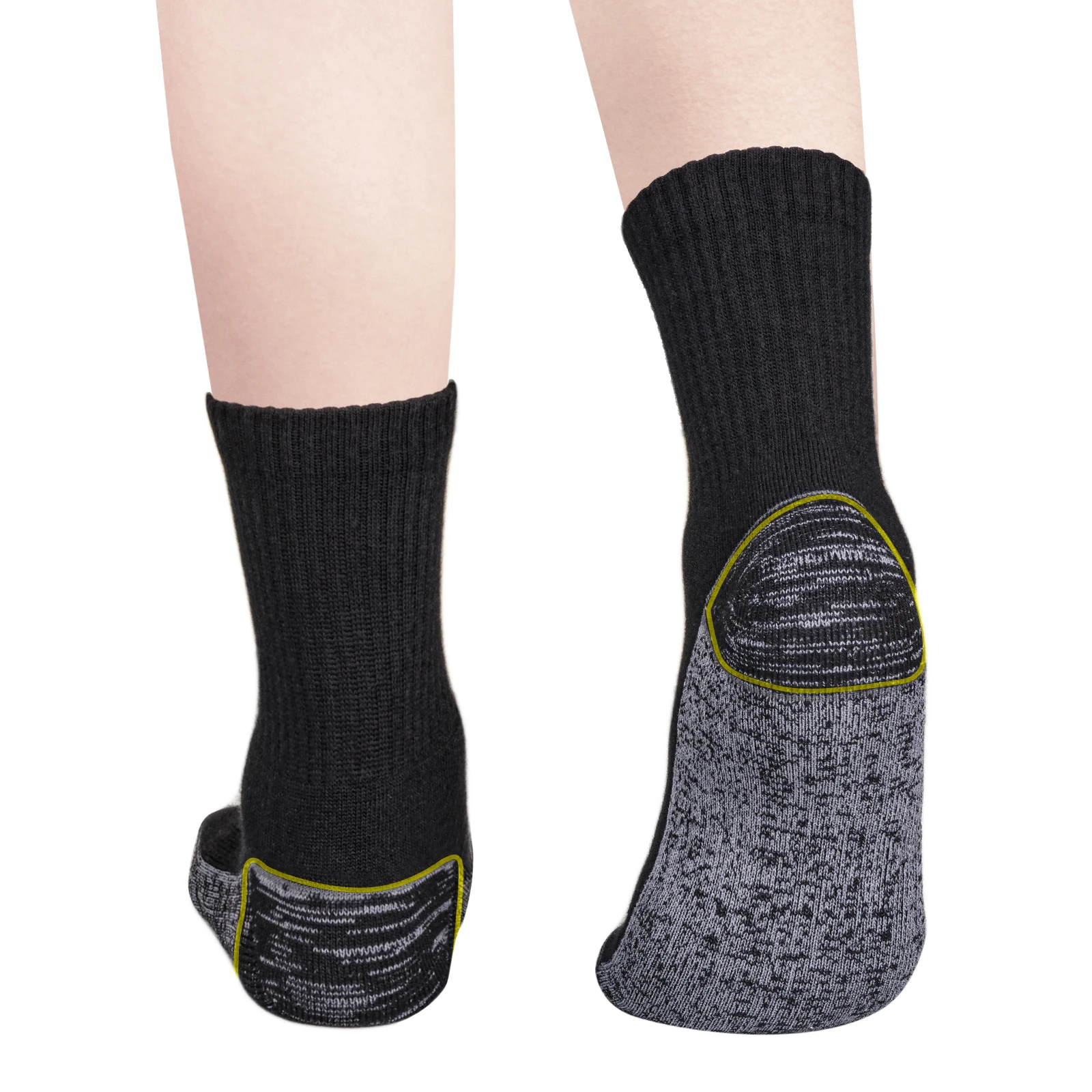 YUEDGE Mens Athletic Hiking Socks 5 Pairs Performance Cushioned Moisture Control Cotton Work Boot Crew Socks for Men