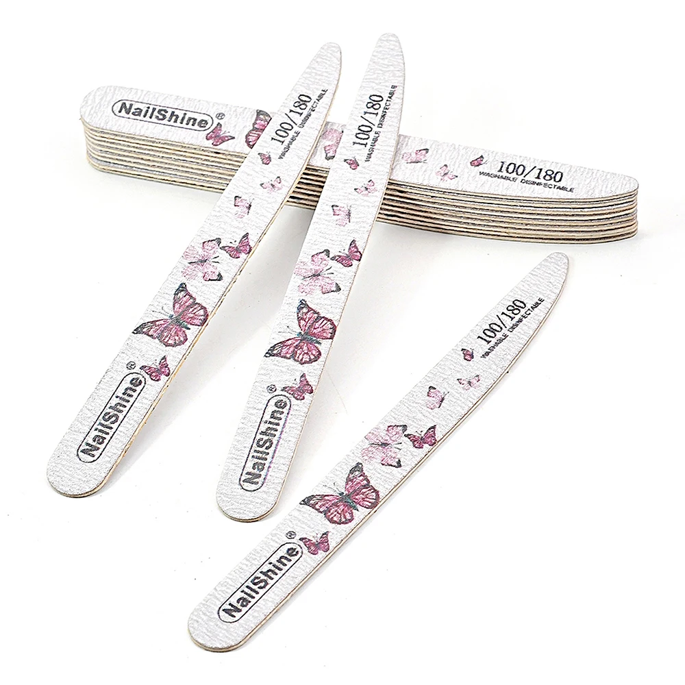 120Pcs Emery Board Nail Files For DIY Art Professional Salon Strong Sandpaper Nails File 100/180 Grit Dual Sided Wooden File Set