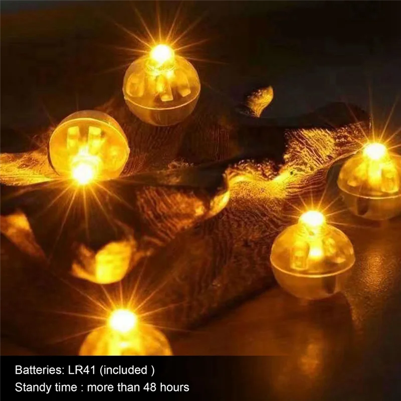 ABRO-LED Balloon Lights Plastic LED Balloon Lights Mini LED Light Warm White, For Paper Lantern, Balloon Light, Birthday Party