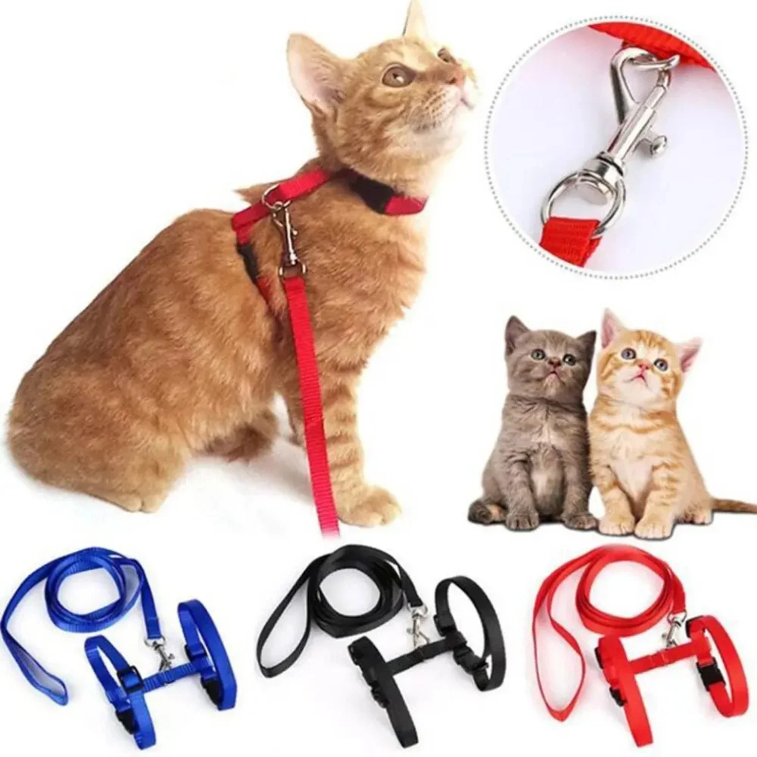 Comfortable, Durable and High-Quality Denim Strap Collar Set with Adjustable Nylon Leash for Pet Owners - Ensuring Comfort and D