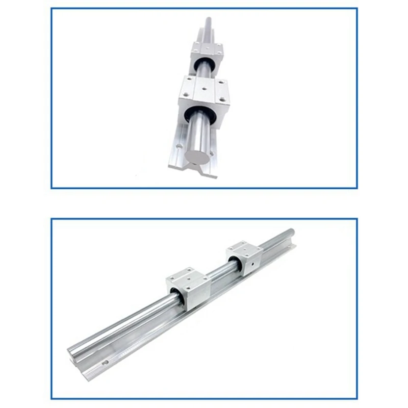 Linear Rails And Bearings,1Pcs Linear Guide Rail 500Mm +2Pcs Linear Bearing 12Mm Slide Blocks SBR12UU-ABHG