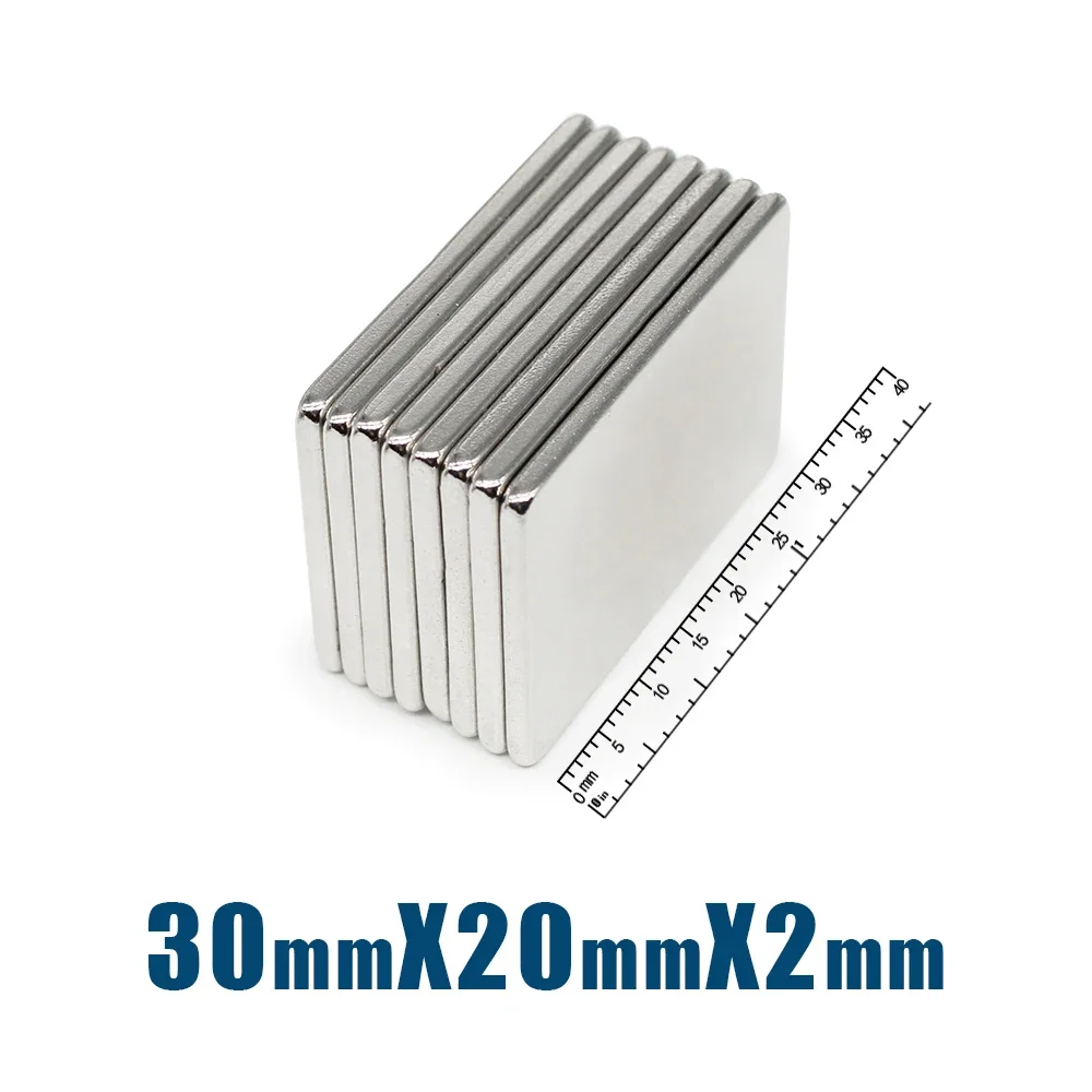 2/5/10/20/30/50PCS 30X20X2mm Quadrate Rare Earth Neodymium Magnet 30*20*2 Block Permanent Magnet 30x20x2 Strong Powerful Magnets