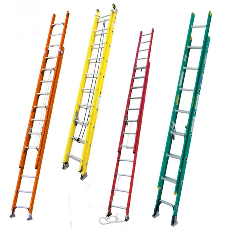 

2 - 24 Aluminum Step Fiber Glass Step Extension Ladder With Extension Fiberglass