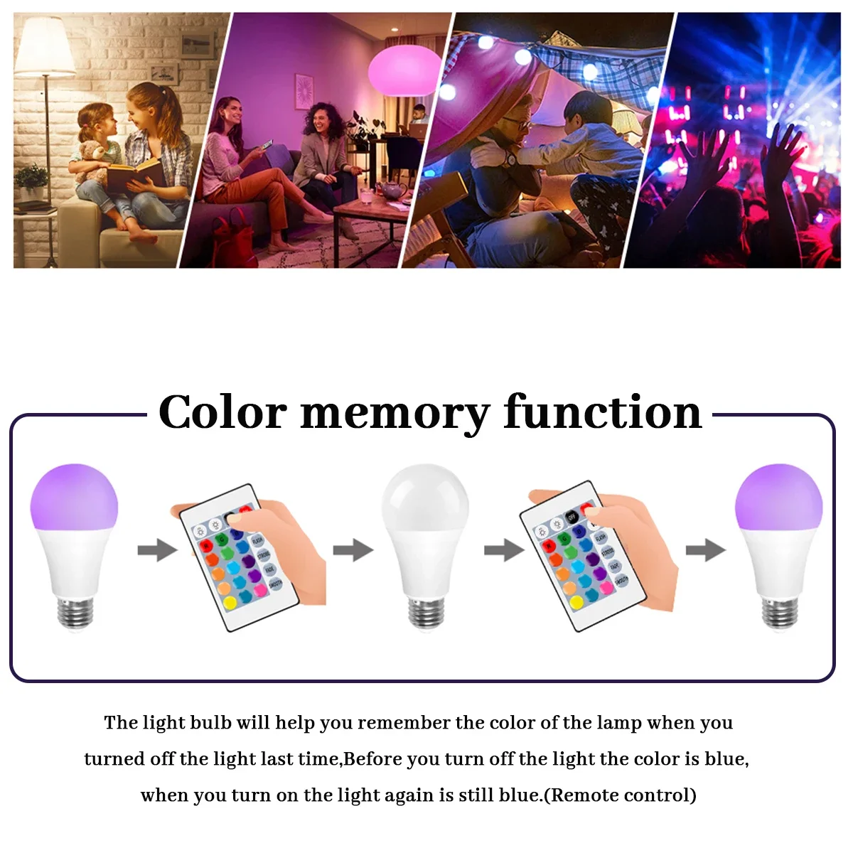 2 قطعة لمبات RGB LED الذكية القابلة للتعتيم (E27/B22)! 16 لونًا حيويًا، 220 فولت/110 فولت، 24 - مفتاح تحكم عن بعد للتحكم في الإضاءة بدون جهد