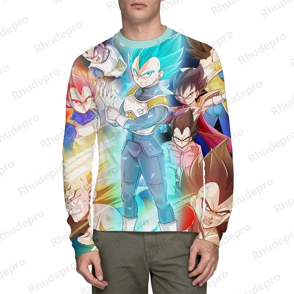 

2024 Tops Dragon Ball Z Men Clothing Shirt Men's T-shirt Long sleeve Y2k Goku Vegeta Shirts Essentials Anime New Hip Hop Fashion