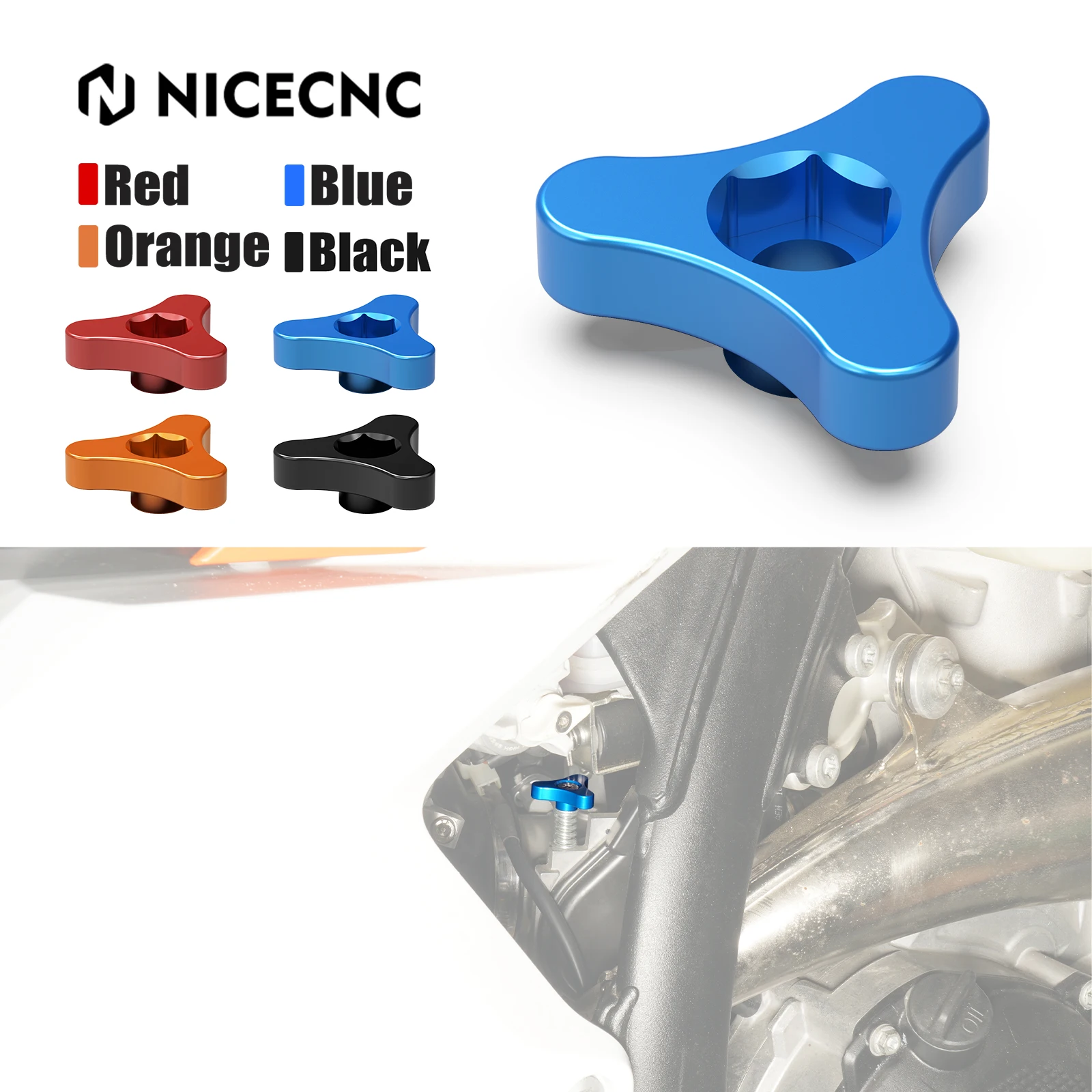 NICECNC Motorcycle Aluminum TPS Idle Screw Knob Adjuster For 2024 Husqvarna TE300 TE250 TE 300 250 150 TX 300 TX 125 2023-2024