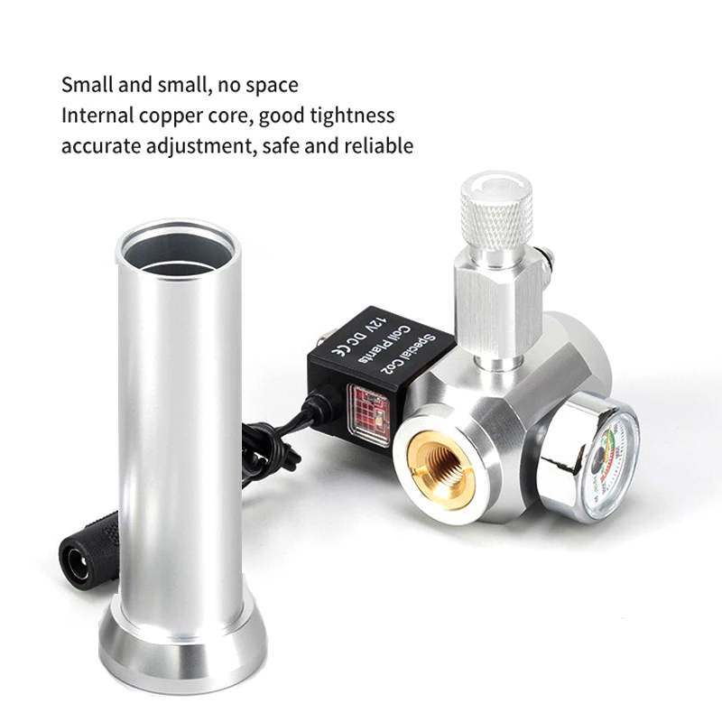 Aquarium CO2-Regler Magnetventil Blasenzähler Kleine Gasflasche Fischbecken CO2 Hülsenventil Typ 3-8UNF Druckminderer – Detail 3