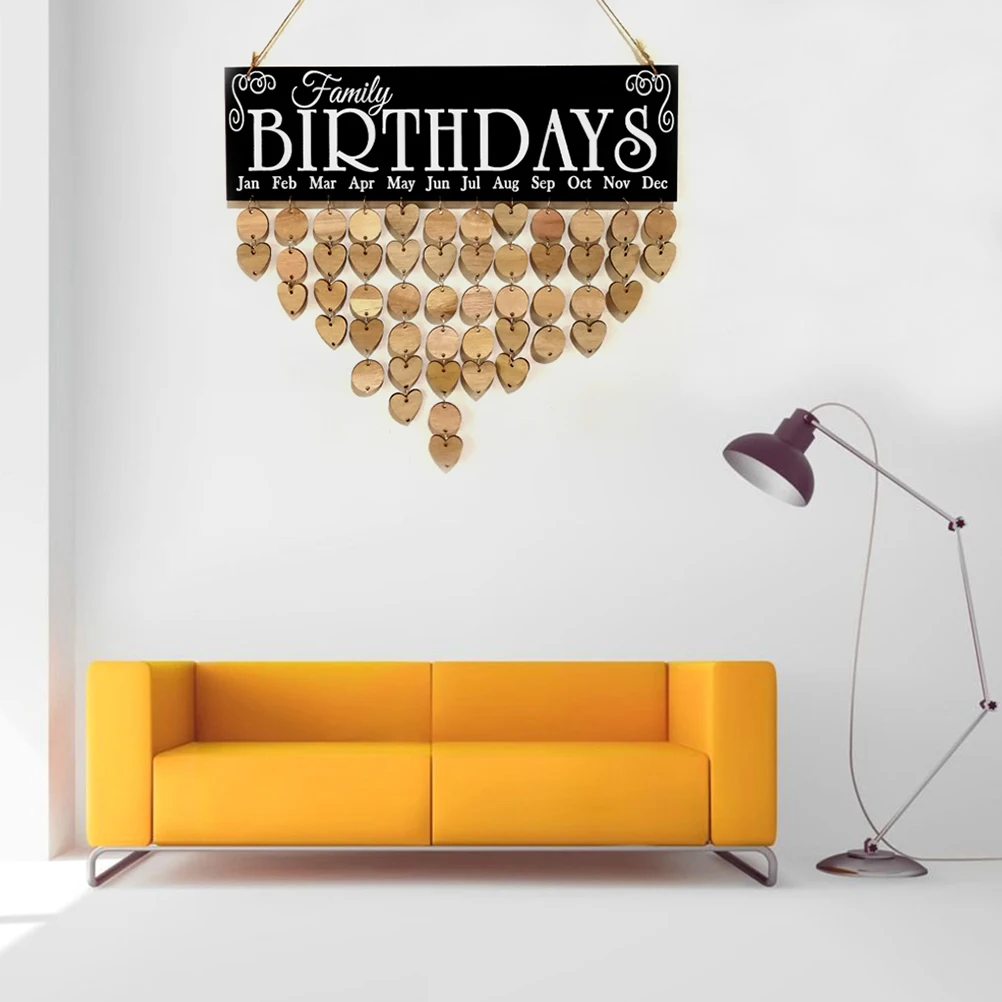 

1pc Wooden Hanging Calendar 25 Rounds Wooden Hanging Board DIY String Diy Pendant Home Decor Reminder Calendar Gift