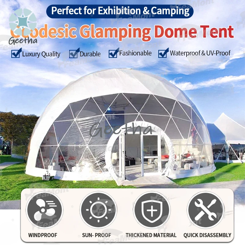 Customized Diameters Outdoor Geodesic Dome House Clear Greenhouse Domes Events Tent