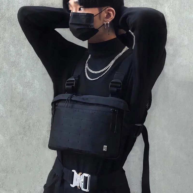 Unisex Tactical Chest Bag Streetwear Functional Chest Rig Bags Fashion Multifunction Cool Vest Hip Hop Bag Chest Pack Kanye West