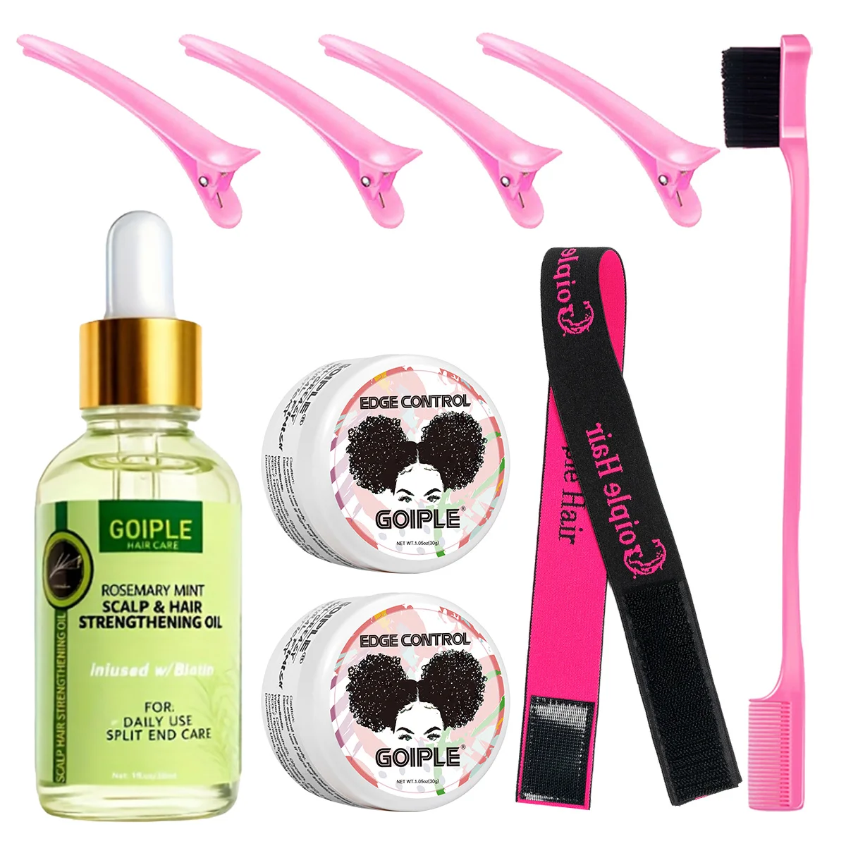 

GOIPLE Rosemary Mint Scalp & Strengthening Oil Edge Control Gel Baby Bangs Styling Wax Deep Moisturizing and Nourishing Care Oil