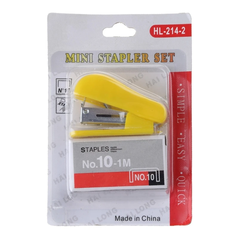 Mini Stapler Fit Onto 10# for Staples 12 Sheet Capacity Portable Durable Stapler With Built In Staple Remover Stapl QXNF