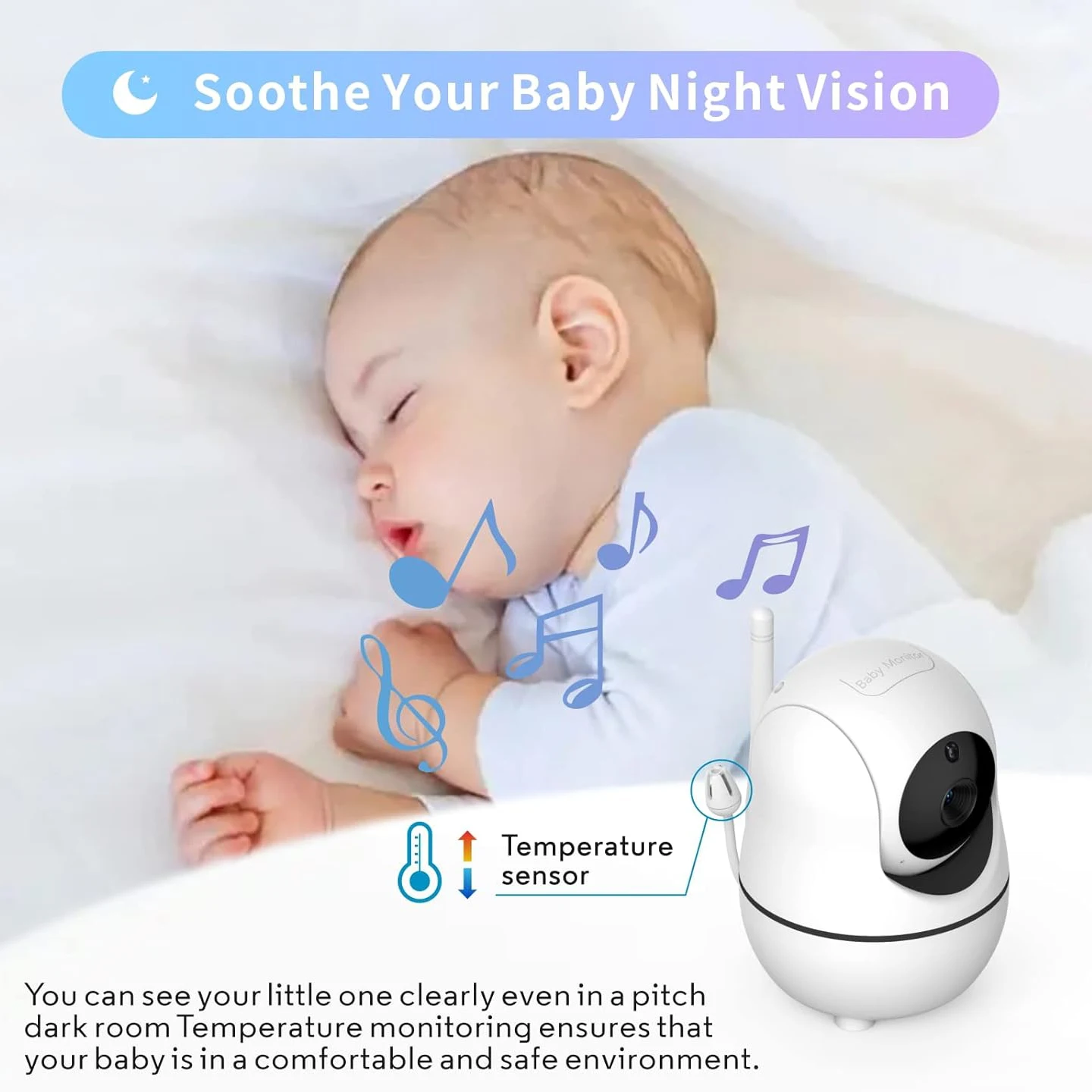 Video Baby Monitor with Digital Camera and Audio, Auto Night Vision 5