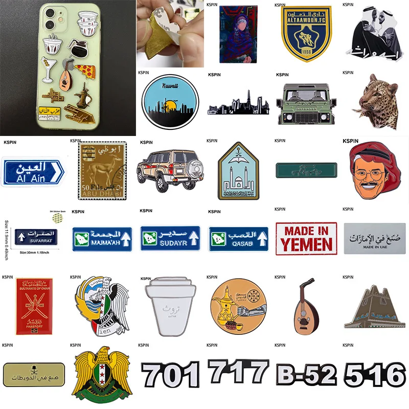 Badge autocollant 3M pour téléphone portable, broches en métal