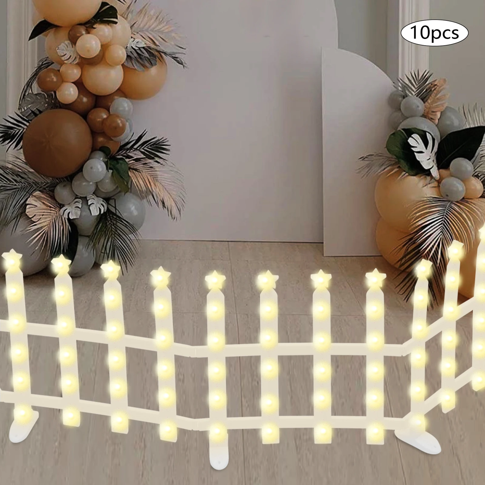 크리스마스 장식 조명 크리스마스 LED 울타리 조명 세트 10개 겨울 새해 장식 마법같은 휴일 분위기 조성