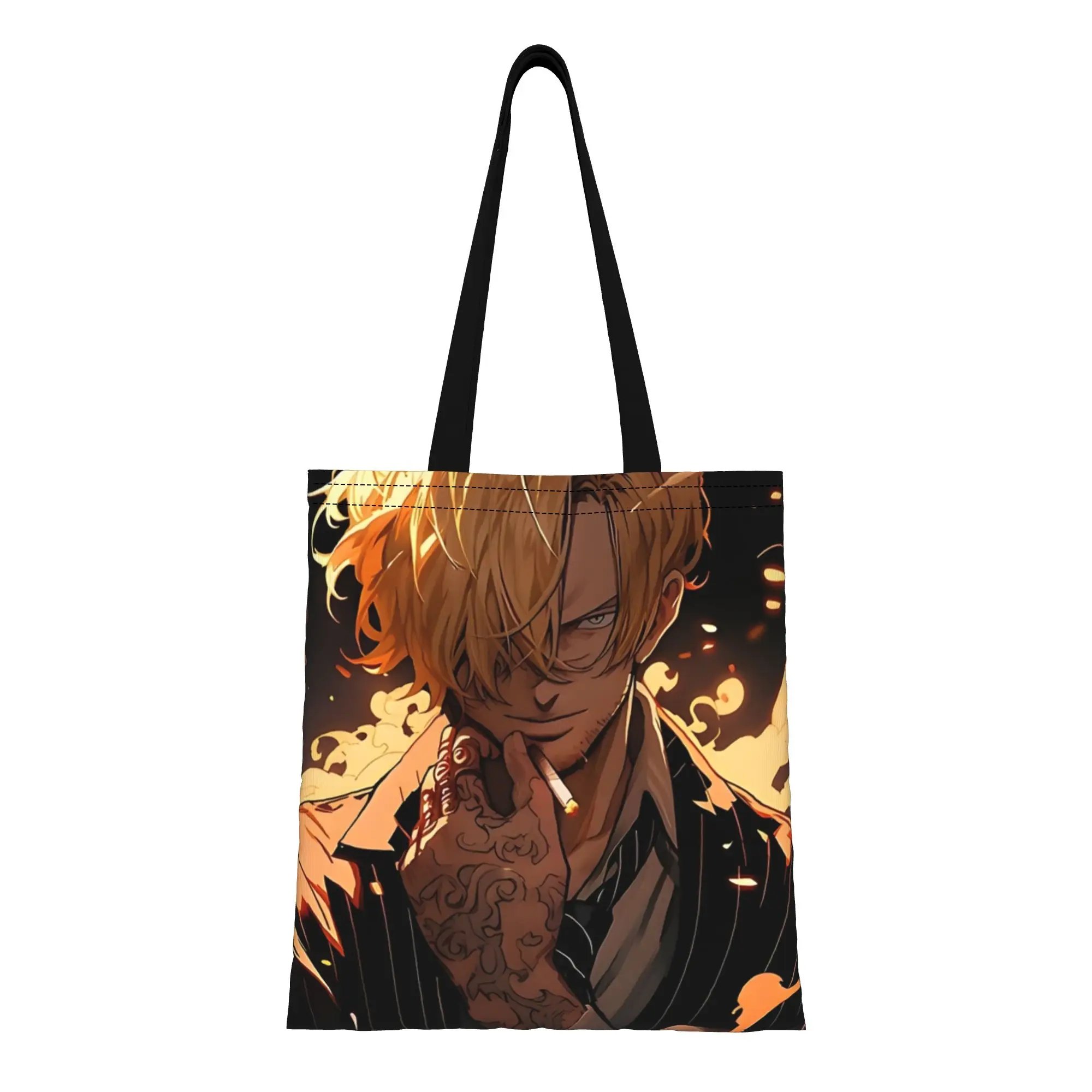 

Back to school season Sanji Elegance And Passion One Piece Canvas Tote Bag Perfect for Outdoor Women's Top-Handle Bags