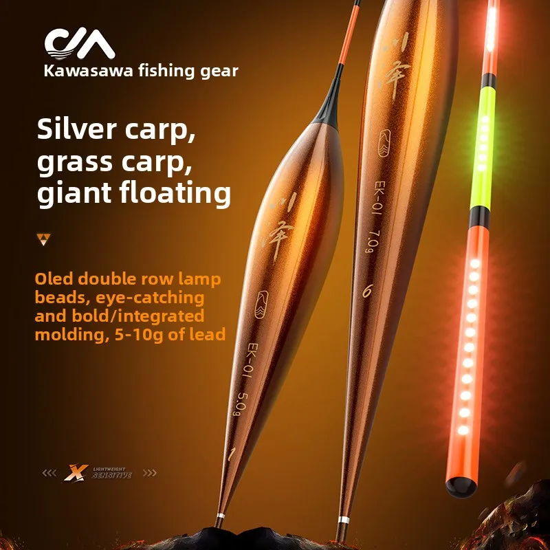 

5 Pack EK Night Fishing Glow Float, High Sensitivity Bit Indicator, Color Changing for Carp Catfish