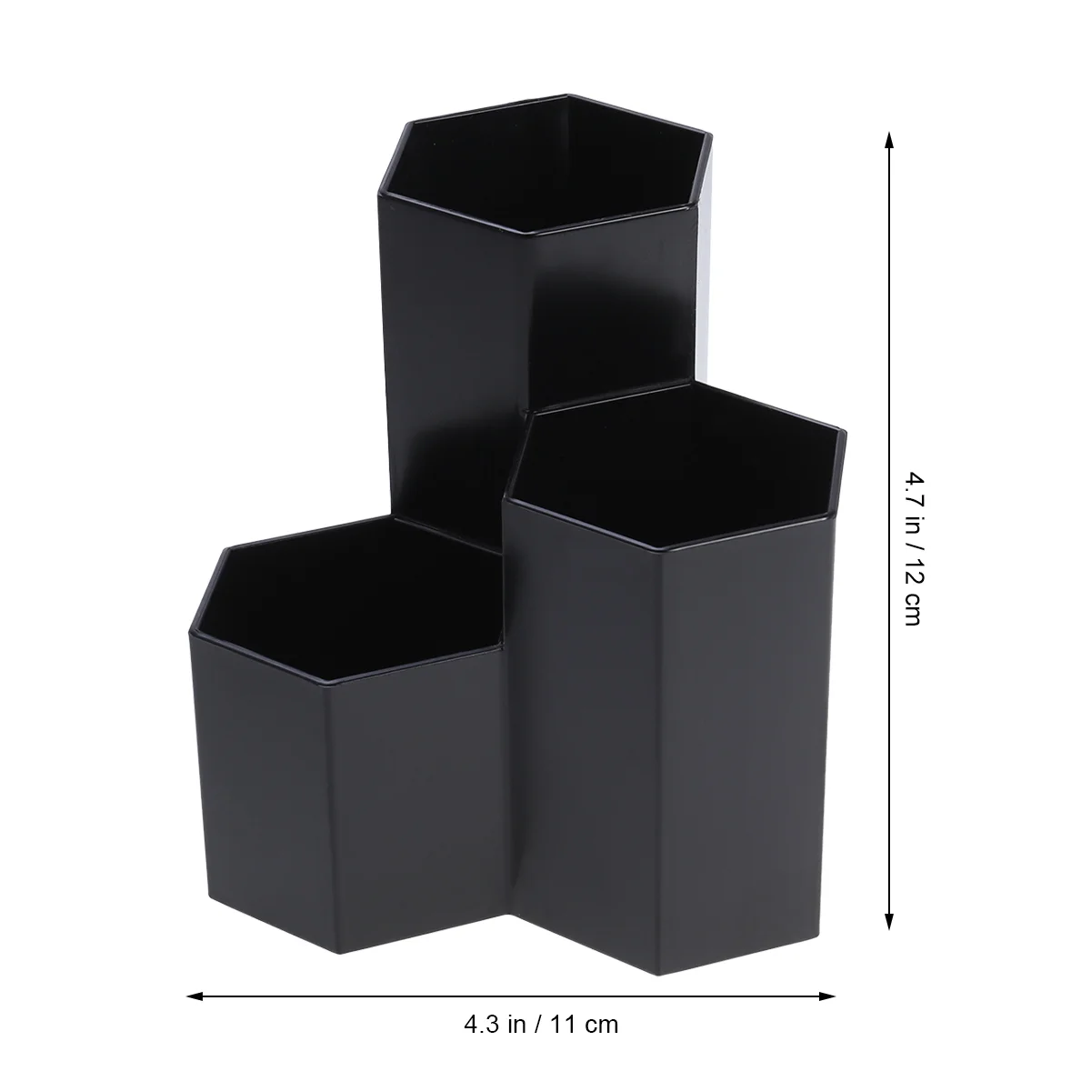 Imagem -04 - Hexagon Pen Holder Stand Slot de Mesa Pen Cup Maquiagem Pot Box Organizador de Papelaria para Home Office e Escola Preto