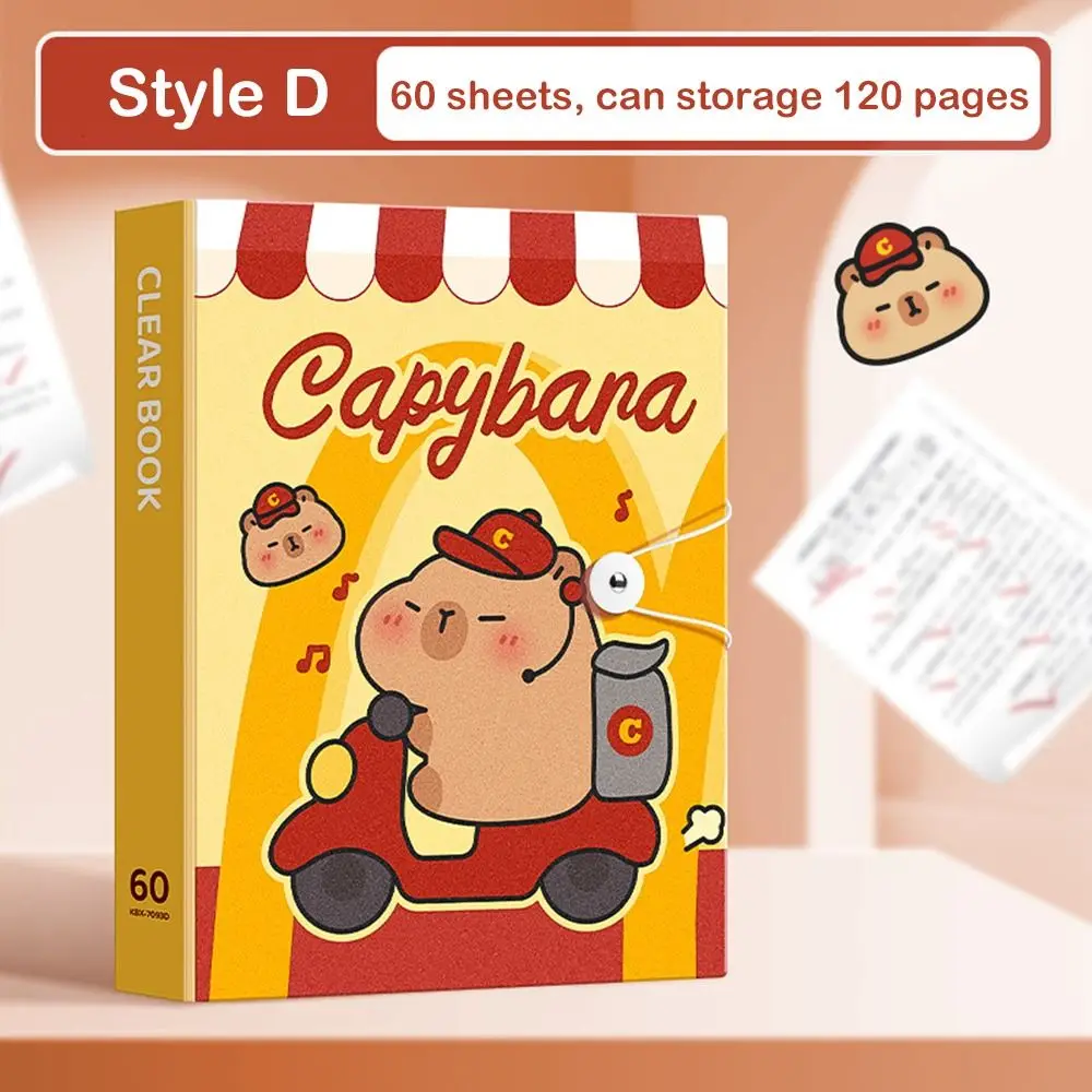 

30/40/60 Pockets A4 File Folder Bag Good Looking Capybara Panda A4 File Organizer Music Score Test Paper Document Folder