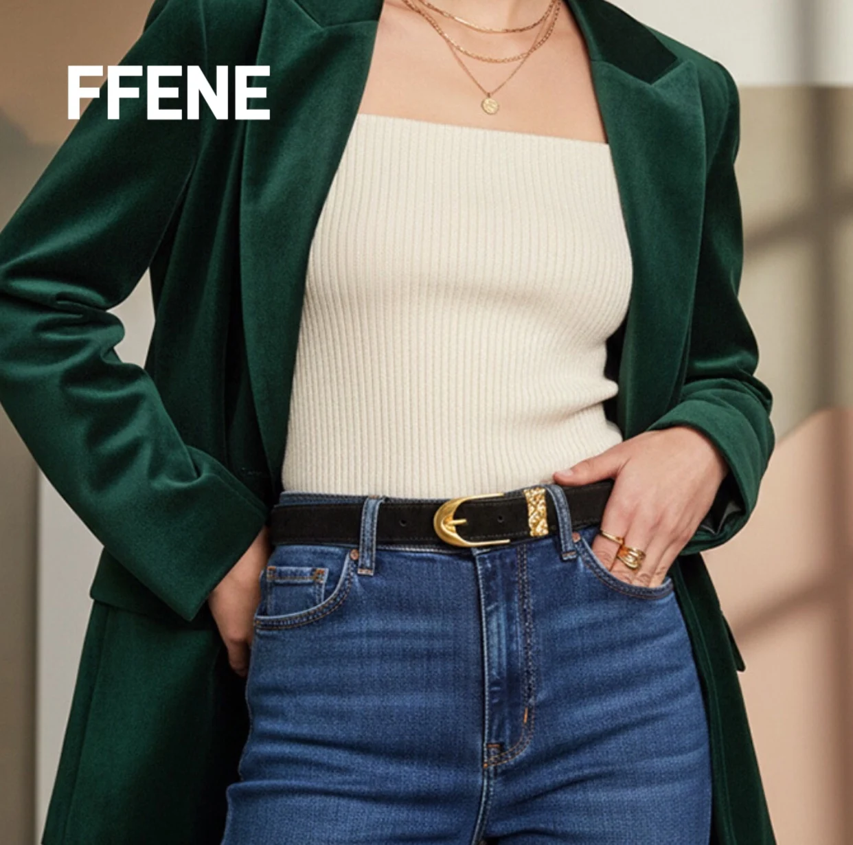 

[Taste] Velvet leather casual belt for women, genuine leather, retro decoration, suit, jeans, business casual, versatile, women'