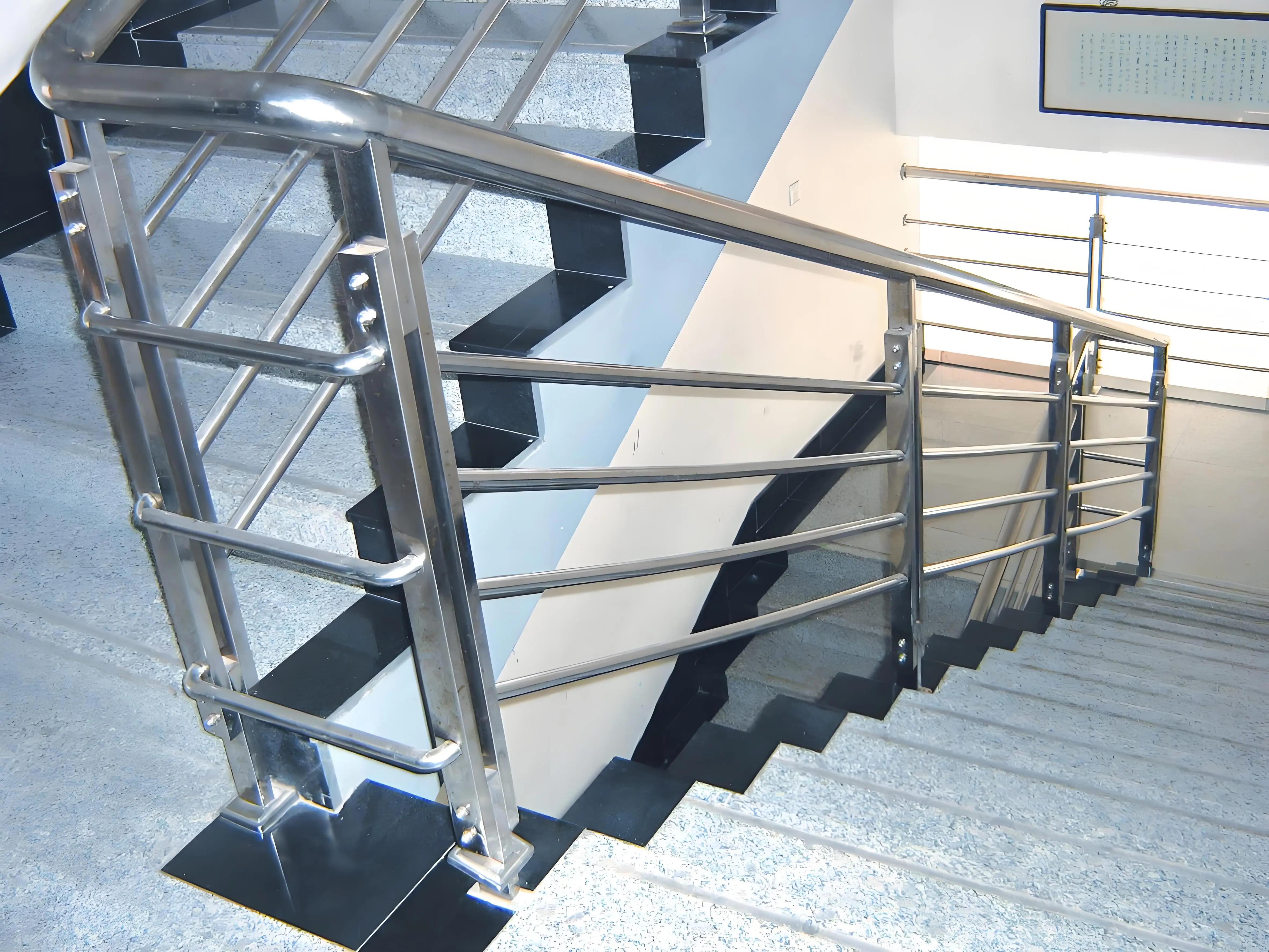 التخصيص 304 درابزين الممر الفولاذ المقاوم للصدأ منصات واقية لبناء المكاتب درابزين الدرابزين الدرابزين #5