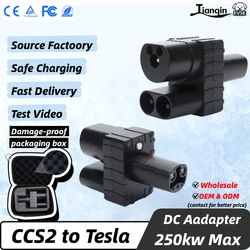 Cargador rápido CCS2 a Tesla DC, adaptador de cargador ev 400A 1000V CCS COMBO 2 A TPC Modelo 3/y/x/s, accesorios para coche eléctrico