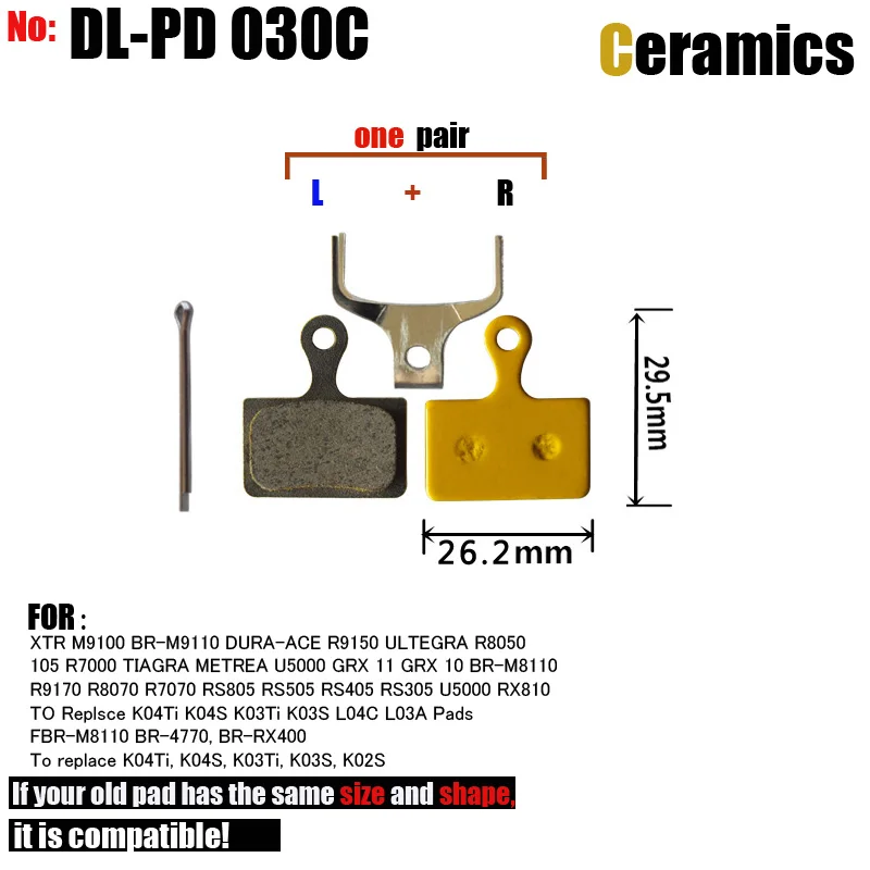 DELT 4 Pair Ceramics Bicycle Disc Brake Pads,For SHIMANO M9100,Ultegra,R8070,RS805,RS505,RS405,Hydraulic,GRX 11,K02S,Part