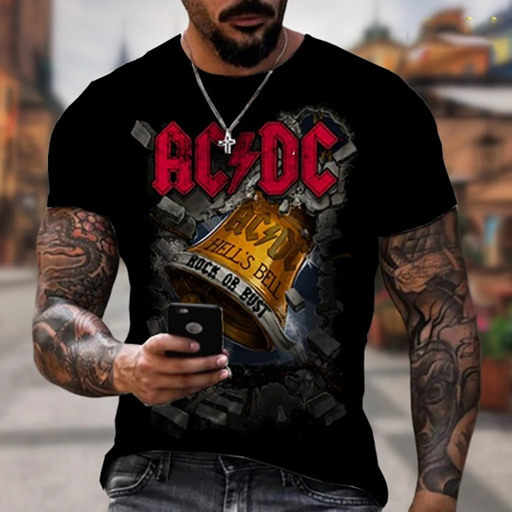 Summer personalized fashion trend rock music 3D printed printed T-shirt hip-hop 3D short sleeved casual comfortable T-shirt